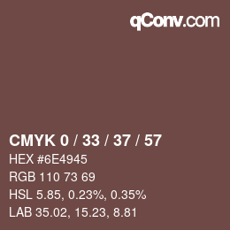 Color code: CMYK 0 / 33 / 37 / 57 | qconv.com