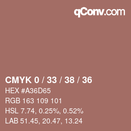 颜色代码: CMYK 0 / 33 / 38 / 36 | qconv.com