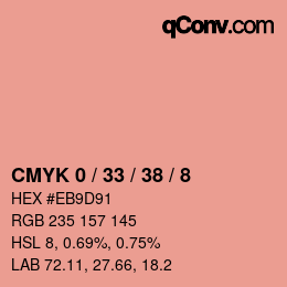 カラーコード: CMYK 0 / 33 / 38 / 8 | qconv.com