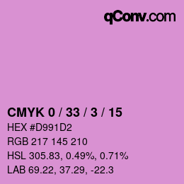 颜色代码: CMYK 0 / 33 / 3 / 15 | qconv.com