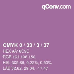 カラーコード: CMYK 0 / 33 / 3 / 37 | qconv.com