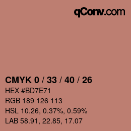 Color code: CMYK 0 / 33 / 40 / 26 | qconv.com