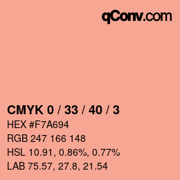 Color code: CMYK 0 / 33 / 40 / 3 | qconv.com