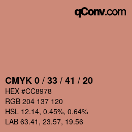 Color code: CMYK 0 / 33 / 41 / 20 | qconv.com