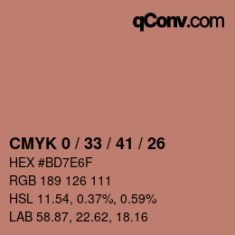 Color code: CMYK 0 / 33 / 41 / 26 | qconv.com