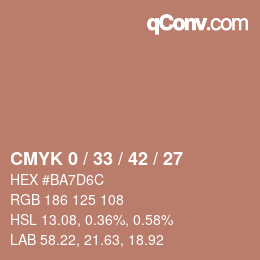 Código de color: CMYK 0 / 33 / 42 / 27 | qconv.com