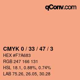 Color code: CMYK 0 / 33 / 47 / 3 | qconv.com