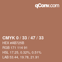 カラーコード: CMYK 0 / 33 / 47 / 33 | qconv.com