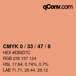 Color code: CMYK 0 / 33 / 47 / 8 | qconv.com