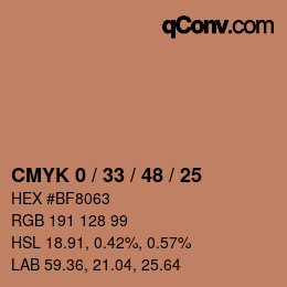 颜色代码: CMYK 0 / 33 / 48 / 25 | qconv.com