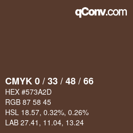 颜色代码: CMYK 0 / 33 / 48 / 66 | qconv.com