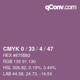Color code: CMYK 0 / 33 / 4 / 47 | qconv.com
