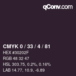 Color code: CMYK 0 / 33 / 4 / 81 | qconv.com