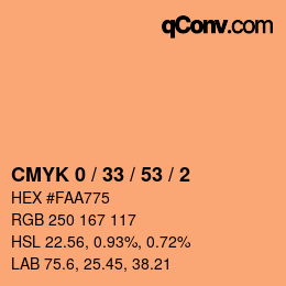 Color code: CMYK 0 / 33 / 53 / 2 | qconv.com