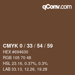 Color code: CMYK 0 / 33 / 54 / 59 | qconv.com