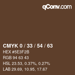 Farbcode: CMYK 0 / 33 / 54 / 63 | qconv.com