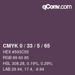 Color code: CMYK 0 / 33 / 5 / 65 | qconv.com