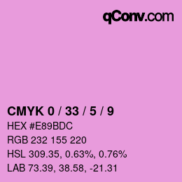 Farbcode: CMYK 0 / 33 / 5 / 9 | qconv.com