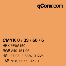 カラーコード: CMYK 0 / 33 / 60 / 6 | qconv.com