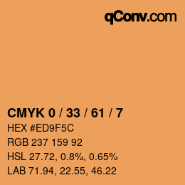 Farbcode: CMYK 0 / 33 / 61 / 7 | qconv.com