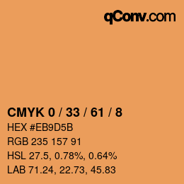 Color code: CMYK 0 / 33 / 61 / 8 | qconv.com