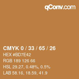 Color code: CMYK 0 / 33 / 65 / 26 | qconv.com