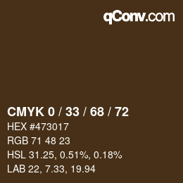 Color code: CMYK 0 / 33 / 68 / 72 | qconv.com