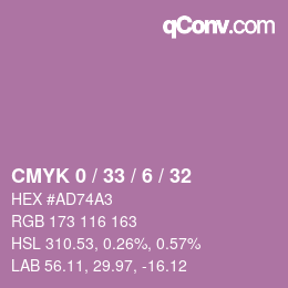 Color code: CMYK 0 / 33 / 6 / 32 | qconv.com