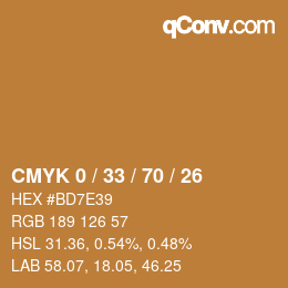 颜色代码: CMYK 0 / 33 / 70 / 26 | qconv.com