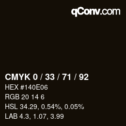 Farbcode: CMYK 0 / 33 / 71 / 92 | qconv.com