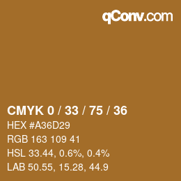 Color code: CMYK 0 / 33 / 75 / 36 | qconv.com
