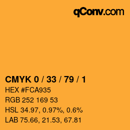 Color code: CMYK 0 / 33 / 79 / 1 | qconv.com