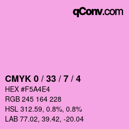 カラーコード: CMYK 0 / 33 / 7 / 4 | qconv.com
