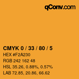 Color code: CMYK 0 / 33 / 80 / 5 | qconv.com