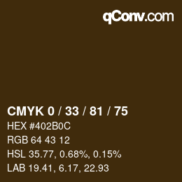 Color code: CMYK 0 / 33 / 81 / 75 | qconv.com