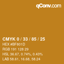Color code: CMYK 0 / 33 / 85 / 25 | qconv.com