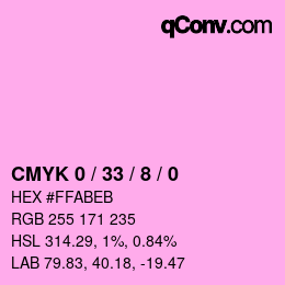 カラーコード: CMYK 0 / 33 / 8 / 0 | qconv.com