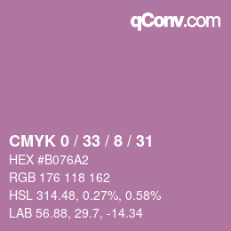 Color code: CMYK 0 / 33 / 8 / 31 | qconv.com