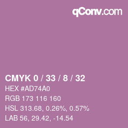 Color code: CMYK 0 / 33 / 8 / 32 | qconv.com