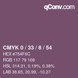 カラーコード: CMYK 0 / 33 / 8 / 54 | qconv.com