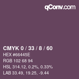 カラーコード: CMYK 0 / 33 / 8 / 60 | qconv.com