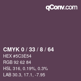 カラーコード: CMYK 0 / 33 / 8 / 64 | qconv.com