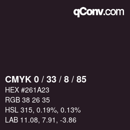 Color code: CMYK 0 / 33 / 8 / 85 | qconv.com