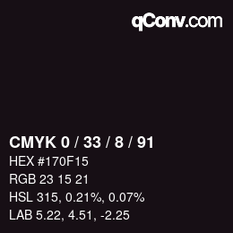 Color code: CMYK 0 / 33 / 8 / 91 | qconv.com