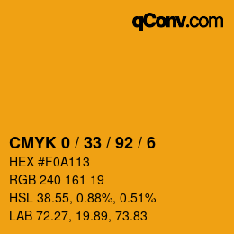 カラーコード: CMYK 0 / 33 / 92 / 6 | qconv.com