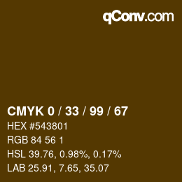 Farbcode: CMYK 0 / 33 / 99 / 67 | qconv.com