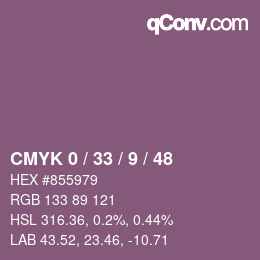 颜色代码: CMYK 0 / 33 / 9 / 48 | qconv.com