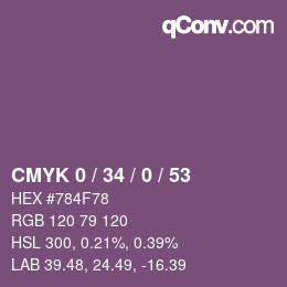 Farbcode: CMYK 0 / 34 / 0 / 53 | qconv.com