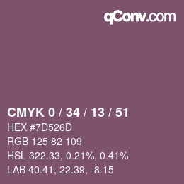 Color code: CMYK 0 / 34 / 13 / 51 | qconv.com