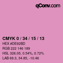 Código de color: CMYK 0 / 34 / 15 / 13 | qconv.com